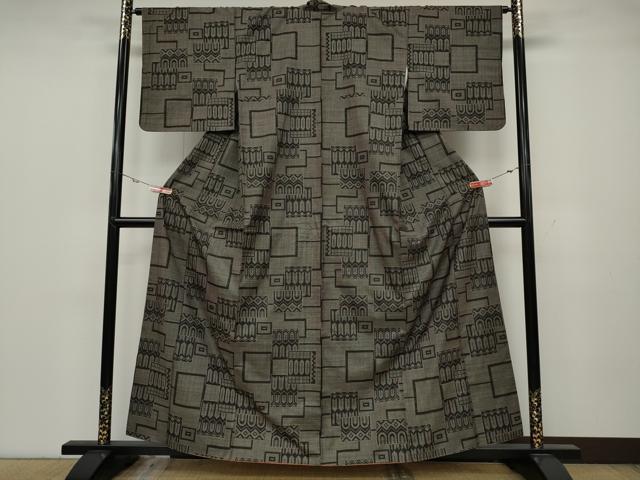 平和屋着物●本場大島紬　7マルキ　吉祥文　正絹　逸品　CABA1887ut