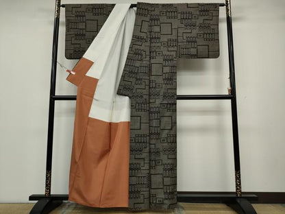 平和屋着物●本場大島紬　7マルキ　吉祥文　正絹　逸品　CABA1887ut