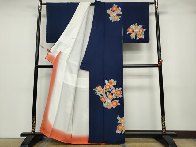 平和屋着物●訪問着 型染め 天井花文 鬼しぼ縮緬 正絹 逸品 CABA1888ut