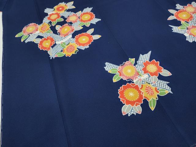 平和屋着物●訪問着 型染め 天井花文 鬼しぼ縮緬 正絹 逸品 CABA1888ut