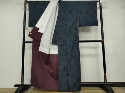 平和屋着物●本場大島紬 7マルキ 絵皿花文 正絹 逸品 CABA1893ut