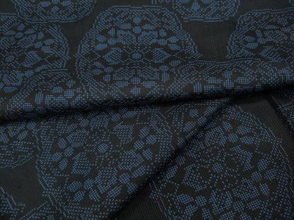 平和屋着物●本場大島紬 7マルキ 絵皿花文 正絹 逸品 CABA1893ut