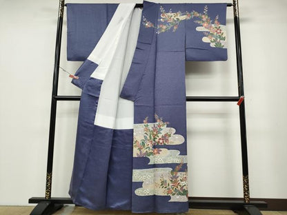 平和屋着物●訪問着 エ霞更紗花文 金彩 正絹 逸品 CABA1899ut