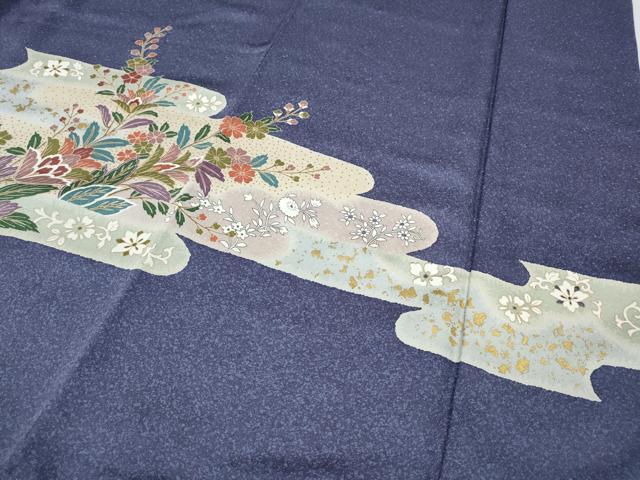 平和屋着物●訪問着 エ霞更紗花文 金彩 正絹 逸品 CABA1899ut