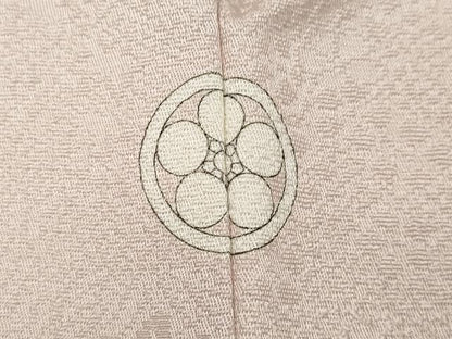 平和屋着物●上質な色無地　草花地紋　薄桜色　正絹　逸品　CABA1907ut