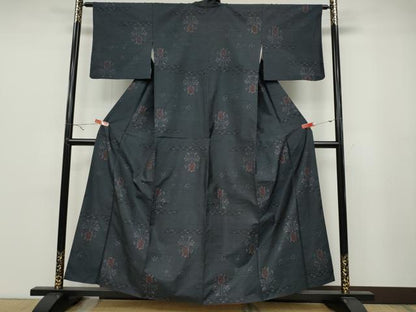 平和屋着物●本場大島紬 吉祥花文 正絹 逸品 CABA1913ut