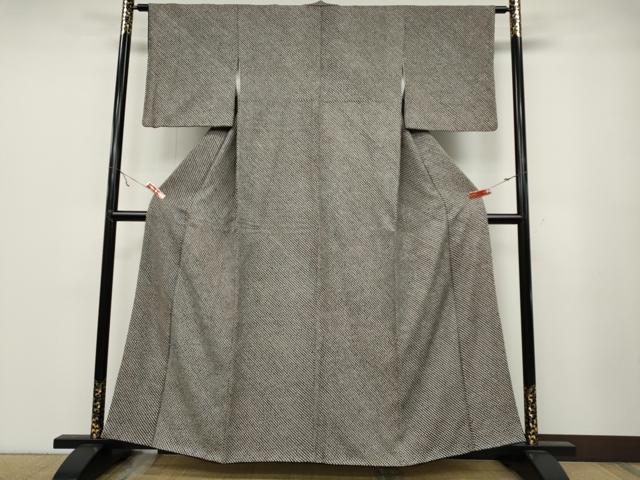 平和屋着物●大変加工の良い総絞り小紋　黒地　正絹　逸品　CABA1914ut
