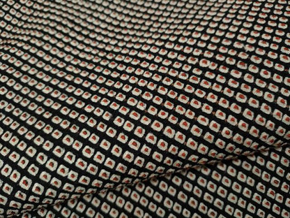 平和屋着物●大変加工の良い総絞り小紋　黒地　正絹　逸品　CABA1914ut