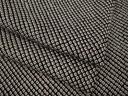 平和屋着物●大変加工の良い総絞り小紋　黒地　正絹　逸品　CABA1914ut