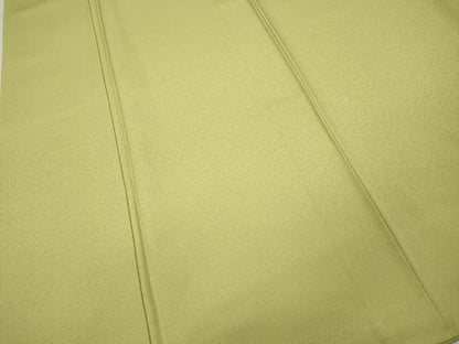 平和屋着物●上質な色無地　霞地紋　枯草色　正絹　逸品　CABA1915ut