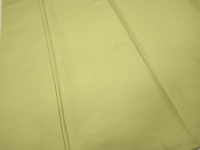 平和屋着物●上質な色無地　霞地紋　枯草色　正絹　逸品　CABA1915ut