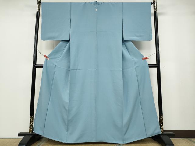平和屋着物●上質な色無地　作家物　霞地紋　勿忘草色　正絹　逸品　CABA1916ut
