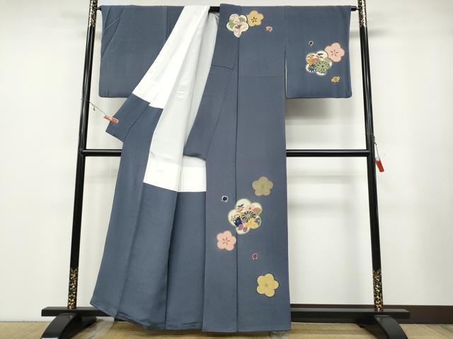平和屋着物●訪問着　舞花文　金彩　鬼しぼ縮緬　正絹　逸品　CABA1917ut
