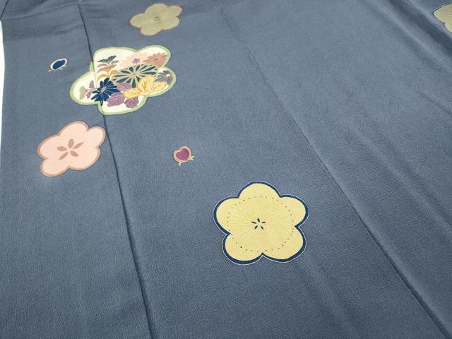 平和屋着物●訪問着　舞花文　金彩　鬼しぼ縮緬　正絹　逸品　CABA1917ut