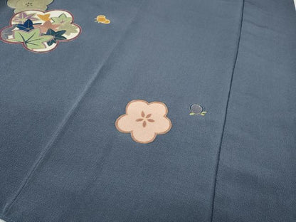 平和屋着物●訪問着　舞花文　金彩　鬼しぼ縮緬　正絹　逸品　CABA1917ut