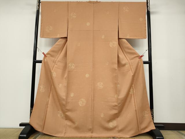 平和屋着物●上質な紬 草花鞠文 正絹 逸品 CABA1922ut