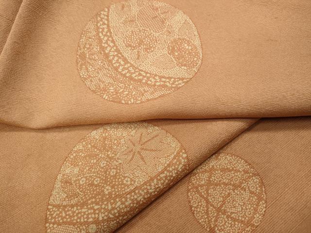 平和屋着物●上質な紬 草花鞠文 正絹 逸品 CABA1922ut