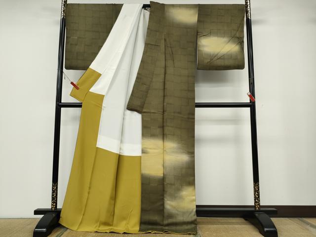 平和屋着物●訪問着　立波エ霞文　暈し染め　金銀彩　正絹　逸品　CABA1923ut