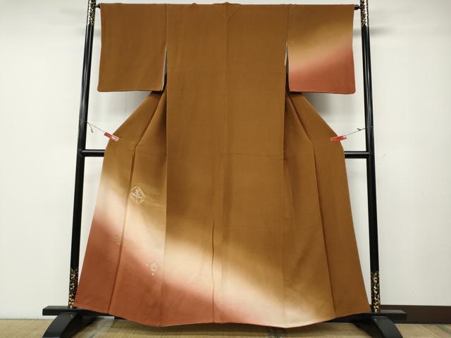 平和屋着物●訪問着 吉祥花文 暈し染め 金彩 鬼しぼ縮緬 正絹 逸品 CABA1936ut