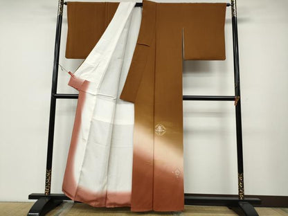 平和屋着物●訪問着 吉祥花文 暈し染め 金彩 鬼しぼ縮緬 正絹 逸品 CABA1936ut