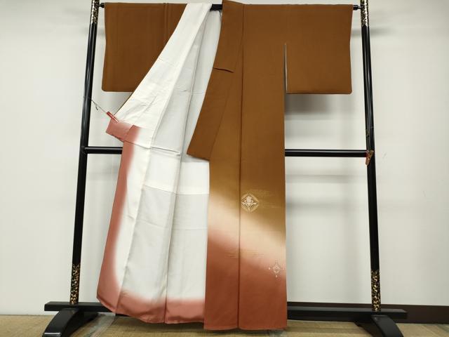 平和屋着物●訪問着 吉祥花文 暈し染め 金彩 鬼しぼ縮緬 正絹 逸品 CABA1936ut