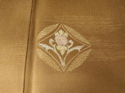平和屋着物●訪問着 吉祥花文 暈し染め 金彩 鬼しぼ縮緬 正絹 逸品 CABA1936ut
