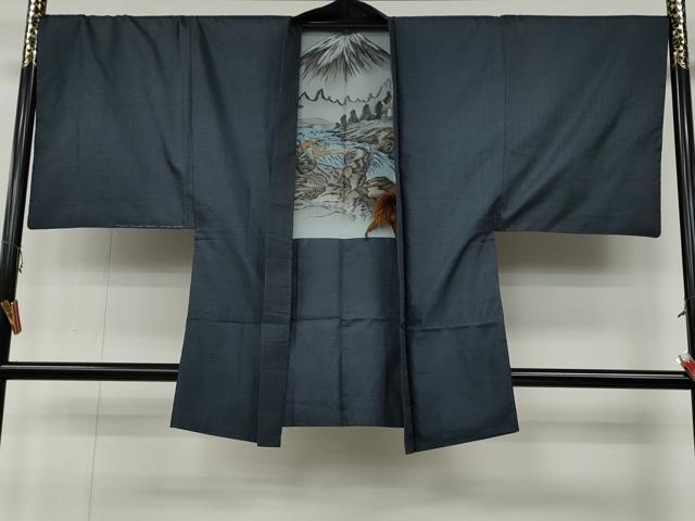 平和屋着物●男性 本場大島紬 アンサンブル 100亀甲 総詰め 羽織紐付き 正絹 逸品 CABA1938ut