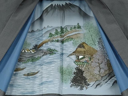 平和屋着物●男性　本場大島紬　アンサンブル　吉祥文　くぼた謹製　証紙付き　正絹　逸品　CABA1939ut