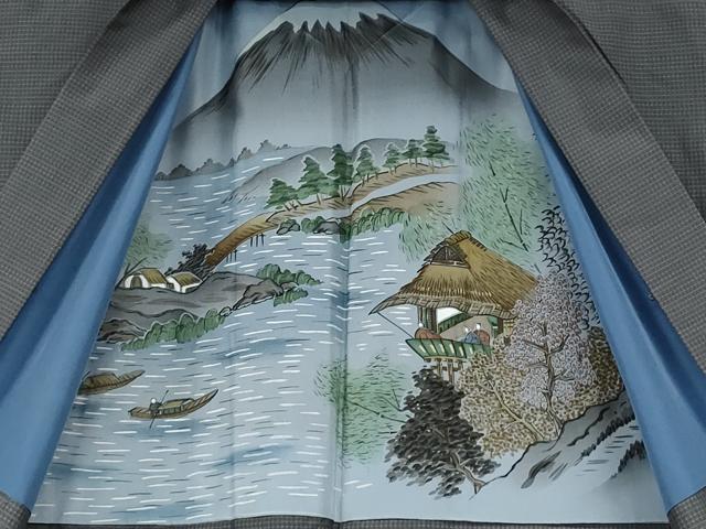 平和屋着物●男性　本場大島紬　アンサンブル　吉祥文　くぼた謹製　証紙付き　正絹　逸品　CABA1939ut