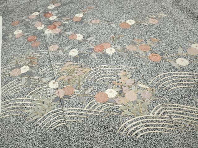 平和屋着物●訪問着　立波草花文　金彩　正絹　逸品　CABA1940ut