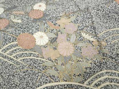 平和屋着物●訪問着　立波草花文　金彩　正絹　逸品　CABA1940ut