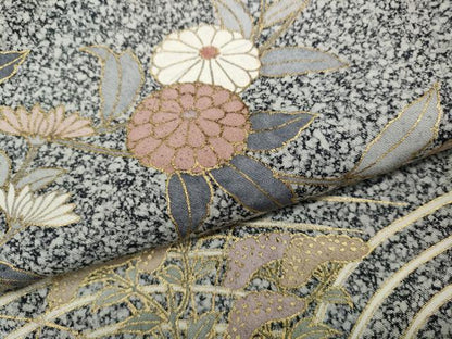 平和屋着物●訪問着　立波草花文　金彩　正絹　逸品　CABA1940ut