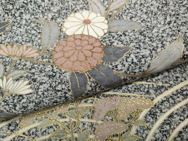 平和屋着物●訪問着　立波草花文　金彩　正絹　逸品　CABA1940ut