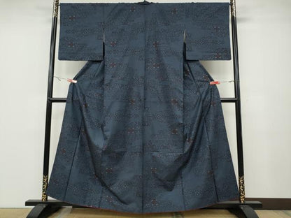 平和屋着物●本場大島紬　7マルキ　エ霞吉祥花文　正絹　逸品　CABA1948ut