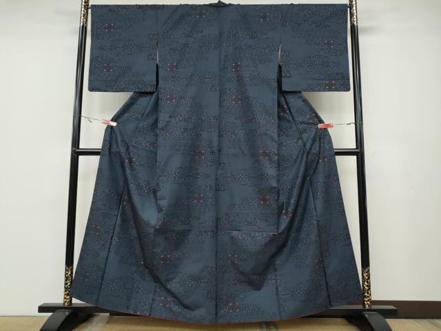 平和屋着物●本場大島紬　7マルキ　エ霞吉祥花文　正絹　逸品　CABA1948ut