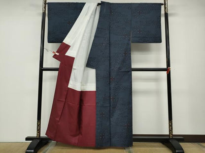 平和屋着物●本場大島紬　7マルキ　エ霞吉祥花文　正絹　逸品　CABA1948ut