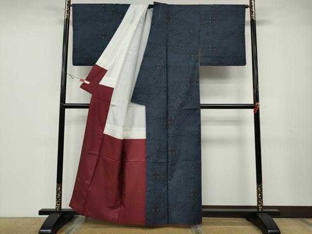平和屋着物●本場大島紬　7マルキ　エ霞吉祥花文　正絹　逸品　CABA1948ut