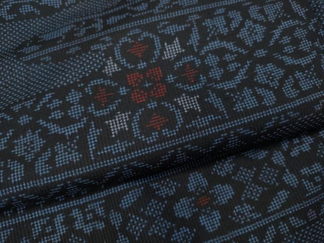 平和屋着物●本場大島紬　7マルキ　エ霞吉祥花文　正絹　逸品　CABA1948ut