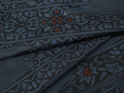 平和屋着物●本場大島紬　7マルキ　エ霞吉祥花文　正絹　逸品　CABA1948ut
