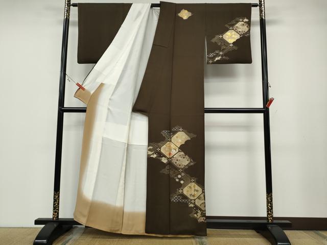 平和屋着物●訪問着　刺繍　蜀江吉祥花文　金彩　正絹　逸品　CABA1950ut