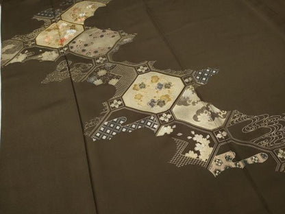 平和屋着物●訪問着　刺繍　蜀江吉祥花文　金彩　正絹　逸品　CABA1950ut