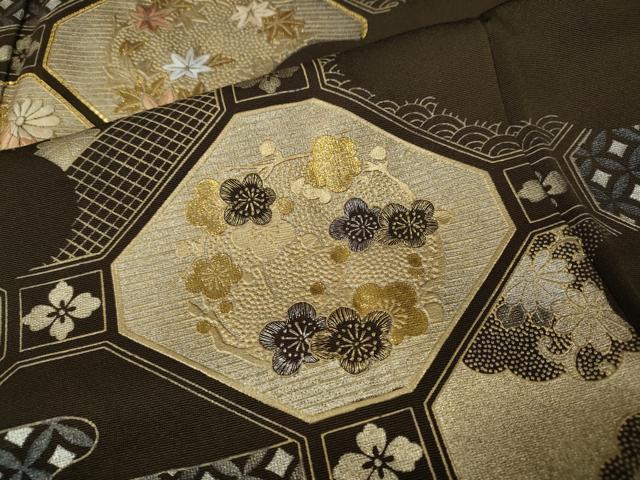 平和屋着物●訪問着　刺繍　蜀江吉祥花文　金彩　正絹　逸品　CABA1950ut