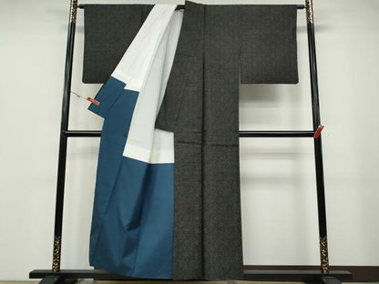 平和屋着物●本場大島紬 吉祥花文 正絹 逸品 CABA1951ut