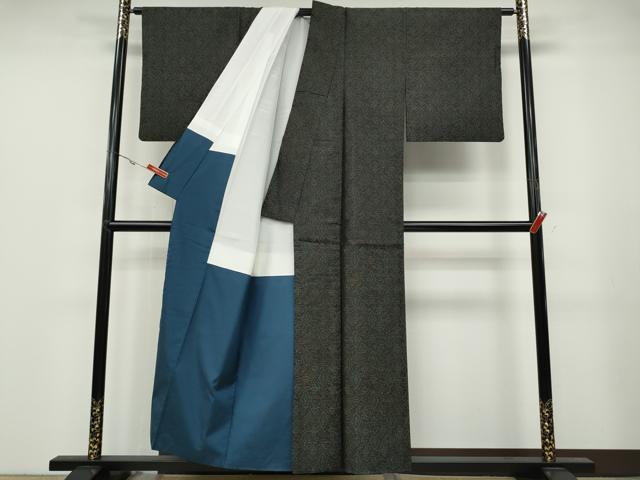 平和屋着物●本場大島紬 吉祥花文 正絹 逸品 CABA1951ut