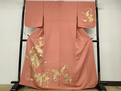 平和屋着物●訪問着 刺繍 蔦の葉花文 金彩 正絹 逸品 CABA1952ut
