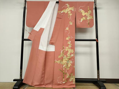 平和屋着物●訪問着 刺繍 蔦の葉花文 金彩 正絹 逸品 CABA1952ut