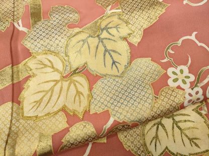 平和屋着物●訪問着 刺繍 蔦の葉花文 金彩 正絹 逸品 CABA1952ut