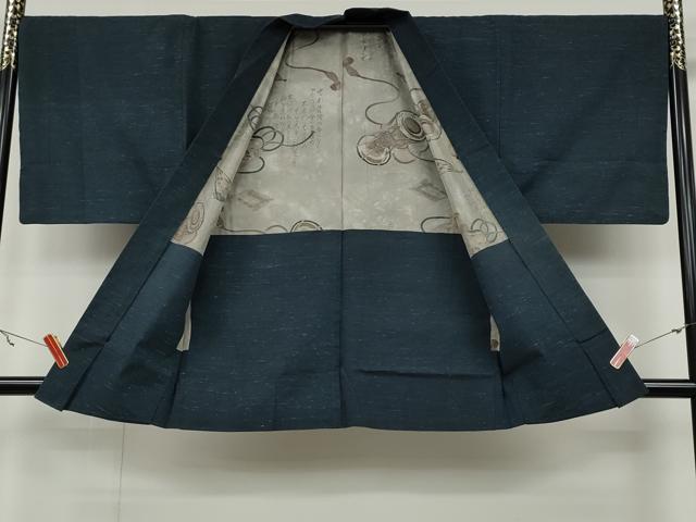 平和屋着物●男性　紬　アンサンブル　霞文　正絹　逸品　CABA1957ut