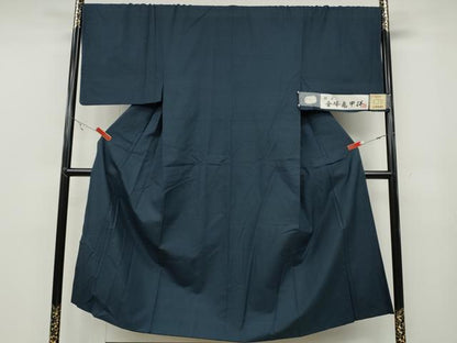平和屋着物●男性　紬　100亀甲　金峰亀甲絣　反端付き　正絹　逸品　CABA1968ut