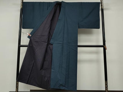 平和屋着物●男性　紬　100亀甲　金峰亀甲絣　反端付き　正絹　逸品　CABA1968ut